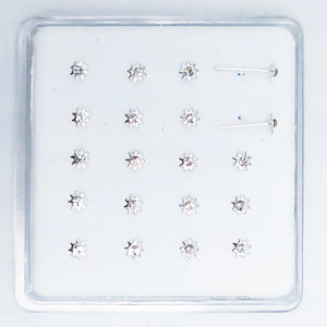 24G Sun Flower Nose Bone 925 Sterling Silver Nose Stud Rings Piercing