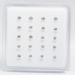 24G Sun Flower Nose Bone 925 Sterling Silver Nose Stud Rings Piercing