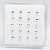 24G Sun Flower Nose Bone 925 Sterling Silver Nose Stud Rings Piercing
