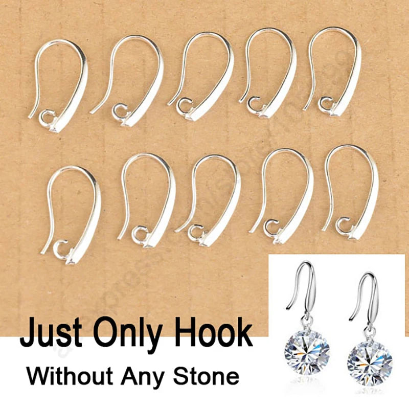 100PCS 925 Silver Earring Hooks for Crystal Pearl