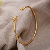 24K Dubai Ethiopian Zircon Cuff Bangles Women Wedding Jewelry Bracelet