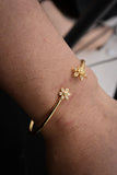 24K Dubai Ethiopian Zircon Cuff Bangles Women Wedding Jewelry Bracelet