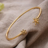 24K Dubai Ethiopian Zircon Cuff Bangles Women Wedding Jewelry Bracelet