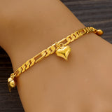 Ethiopia Africa Heart Shaped Anklet Bracelet 24K Plated Charm Wedding Party Gift
