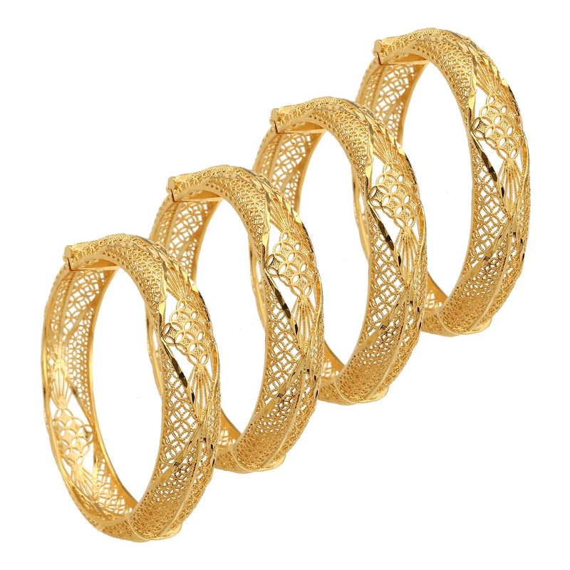 4Pcs/Lot Ethiopian Africa Bangles For Women African Bride Wedding Bracelet