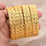 24K 4pcs/lot Wedding Dubai Bangles for Women Wife Arab Bride Ethiopian