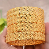 24K 4pcs/lot Wedding Dubai Bangles for Women Wife Arab Bride Ethiopian