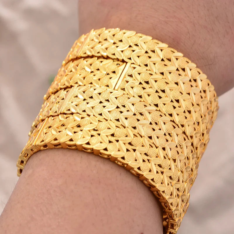 24K 4pcs/lot Wedding Dubai Bangles for Women Wife Arab Bride Ethiopian