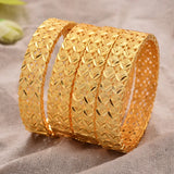 24K 4pcs/lot Wedding Dubai Bangles for Women Wife Arab Bride Ethiopian