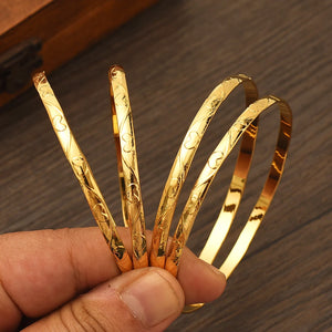24K 68MM Plated Bangles African Bride Wedding Bracelet Jewelry