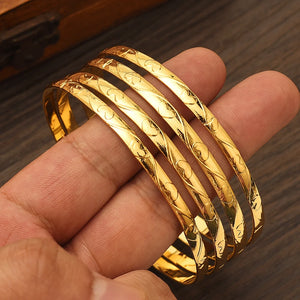 24K 68MM Plated Bangles African Bride Wedding Bracelet Jewelry