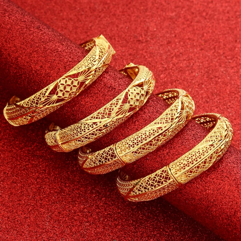 24K Ethiopian Africa Bangles Women African Bride Wedding Bracelet Jewelry