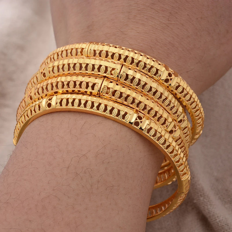 24K Ethiopian Africa Bangles For Women African Bride Wedding Bracelet