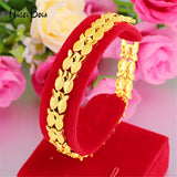 24K Brass Link Bracelet Women's Alluvial Chain Wrist Jewelry