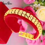 24K Brass Link Bracelet Women's Alluvial Chain Wrist Jewelry