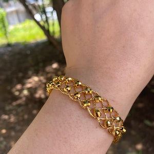 24K Copper Ethnic Beads Bangles Saudi Arabic Girls Ball Bracelet Women