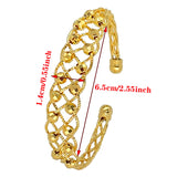 24K Copper Ethnic Beads Bangles Saudi Arabic Girls Ball Bracelet Women
