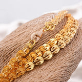 24K Dubai 120cm Necklace Chain For Women Wedding Bird Feather Ornament Chain