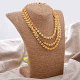24K Dubai 120cm Necklace Chain For Women Wedding Bird Feather Ornament Chain
