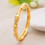 24K Dubai Ethiopian Bamboo Filled Bangles For Women