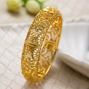 24K Flower Bangles for Girls Kids Dubai Egyptian Indian Saudi Bangles