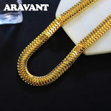 24K 10MM Sideways Bracelet Chain Men Women Jewelry