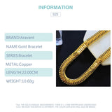 24K 10MM Sideways Bracelet Chain Men Women Jewelry