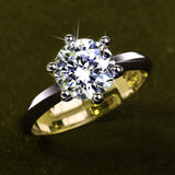 1ct Lab Diamond cz Ring 925 Silver Engagement Wedding band