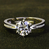 1ct Lab Diamond cz Ring 925 Silver Engagement Wedding band