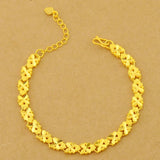 24K Clover Four Bracelet Engraved Pattern for Women
