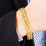24K Heart Charm Bracelet Bangle Wedding Engagement Gift
