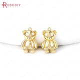24K Brass Animal Bear Charms Pendants for Jewelry Making