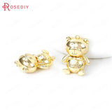 24K Brass Animal Bear Charms Pendants for Jewelry Making