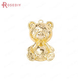24K Brass Animal Bear Charms Pendants for Jewelry Making