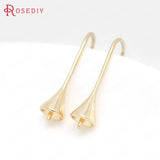 24K Brass Half Hole Beads for DIY Earrings Hooks