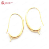 24K Brass Half Hole Beads for DIY Earrings Hooks