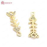 24K Brass Fish Bone Charms Pendants Jewelry Making Supplies