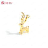 24K Brass Giraffe Deer Charms Pendants Jewelry Making Supplies