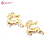 24K Brass Giraffe Deer Charms Pendants Jewelry Making Supplies