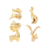 24K Brass Giraffe Deer Charms Pendants Jewelry Making Supplies