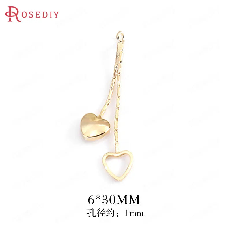 24K Brass Heart Flower Star Charms