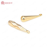 24K Brass Prismatic Willow Leaf Shape Charms Pendants