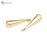 24K Brass Prismatic Willow Leaf Shape Charms Pendants