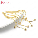 24K Brass Chains Tassel Earring Charms Pendants