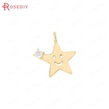 24K Brass Moon Star Sun Planet Style Charms Pendants