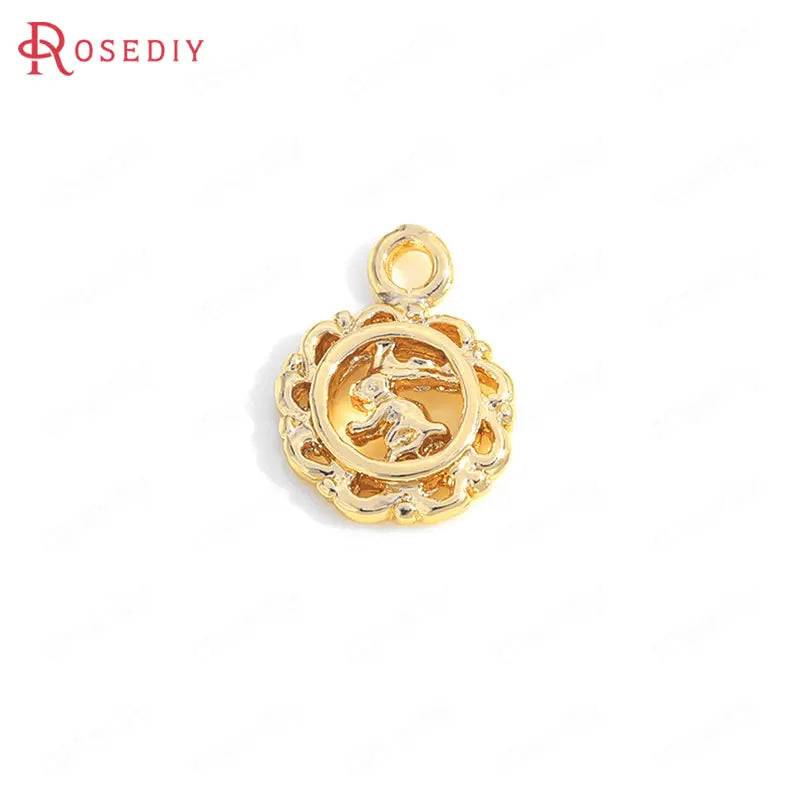24K Brass Rabbit or Radish Charms Pendants for Jewelry Making