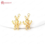 24K Brass Rabbit or Radish Charms Pendants for Jewelry Making