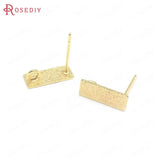 24K Brass Rectangle Square Triangle Stud Earrings Pins Jewelry Making Supplies