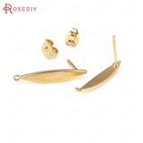 24K Brass Rectangle Square Triangle Stud Earrings Pins Jewelry Making Supplies