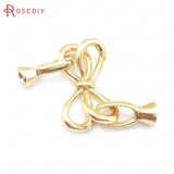 24K Brass Round Heart Bow Connect Clasps for Jewelry Making